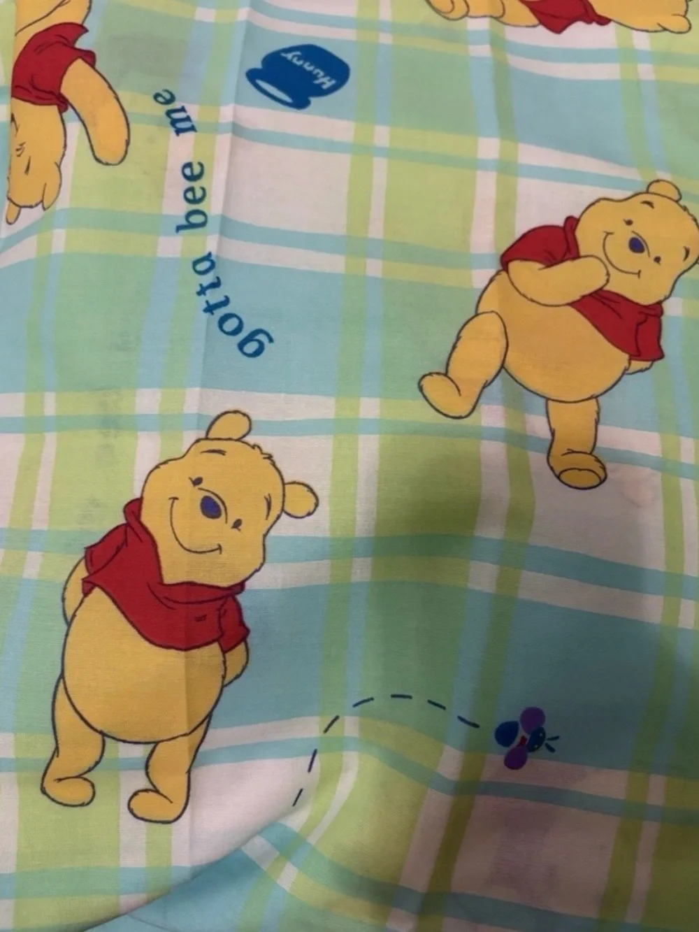Rare Vintage Winnie the Pooh Twin Flat Sheet & Pillowcase Set Disney Gotta Bee M